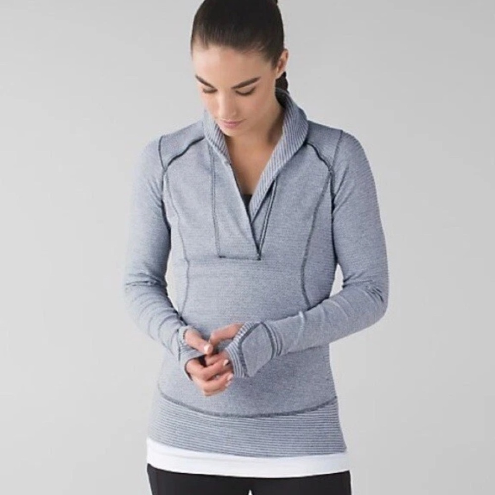 Lululemon Athletica Think Fast Gray Quarter-Zip Pullover